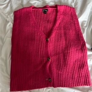 Pink fuzzy sweater vest
